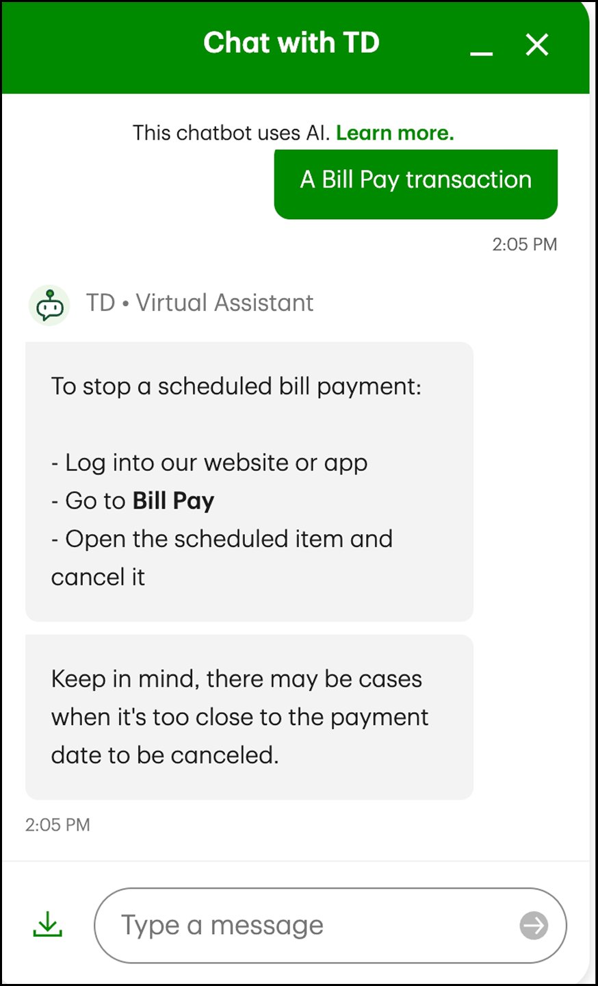 Original cancel bill pay