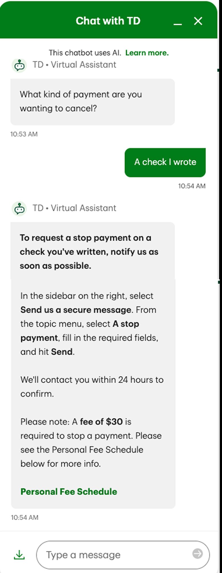 Original cancel check